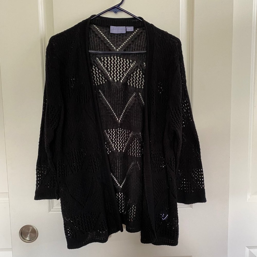 Laura Scott Crochet Design Black Cardigan